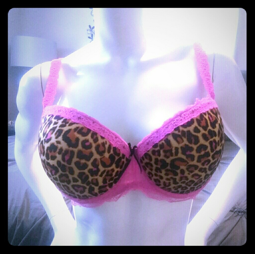 Beautiful Pink & Black Cheetah Bra